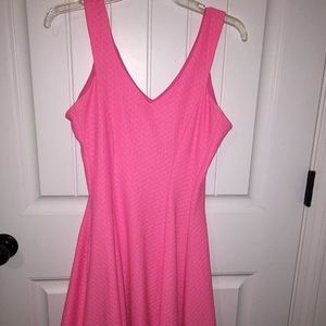 pink V-neck dress